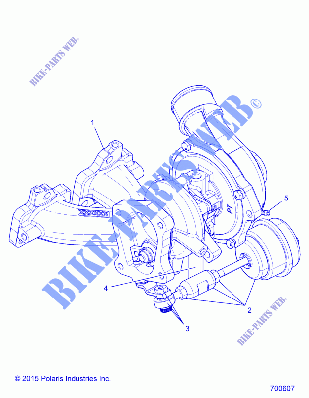 ENGINE, TURBO CHARGER   Z17VDE92NG/NM/NK (700607) para Polaris RZR XP TURBO MD 2017