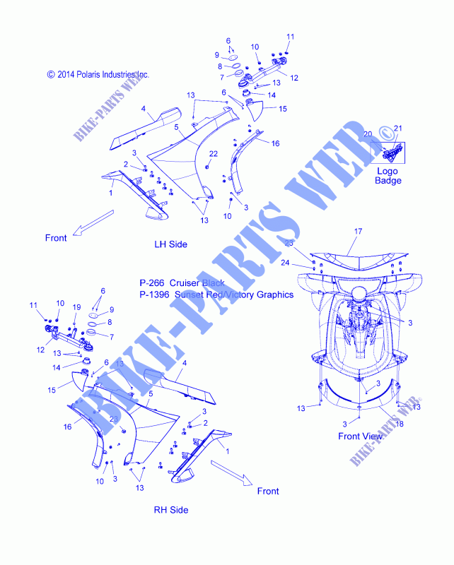 MERCADO   V15SW36 ALL OPCIONES (49VICFAIRING15VN) para Polaris VISION 2015
