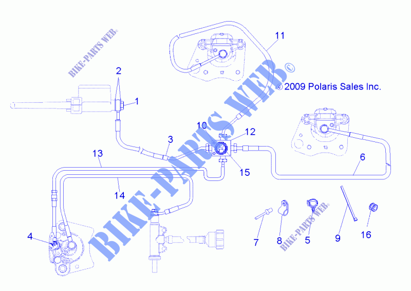 Líneas de freno   A10NG50AA (49ATVFRENOLINE10SCRAM) para Polaris SCRAMBLER 500 4X4 2010