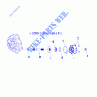 TREN, PRINCIPAL CAJA DE ENGRANAJES OUTPUT SHAFT   A10NG50FA (49ATVSHAFTOUTPUT1332729) para Polaris SCRAMBLER 500 4X4 INTL 2010