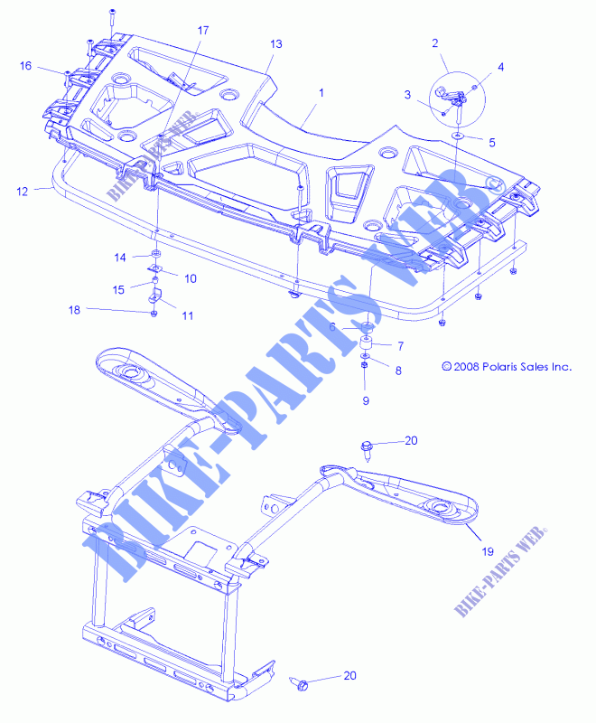 Portaequipajes delantero   A09ZN55AL/AQ/AS/AT/AX (49ATVRACKMTG09SPXP550) para Polaris SPORTSMAN XP 550 2009