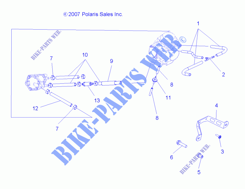 MOTOR, CARBURADOR MOUNTING/VENTING/GASOLINA LINES   A08CL50AA (49ATVCARBBRKT086X6) para Polaris SPORTSMAN 6X6 2008