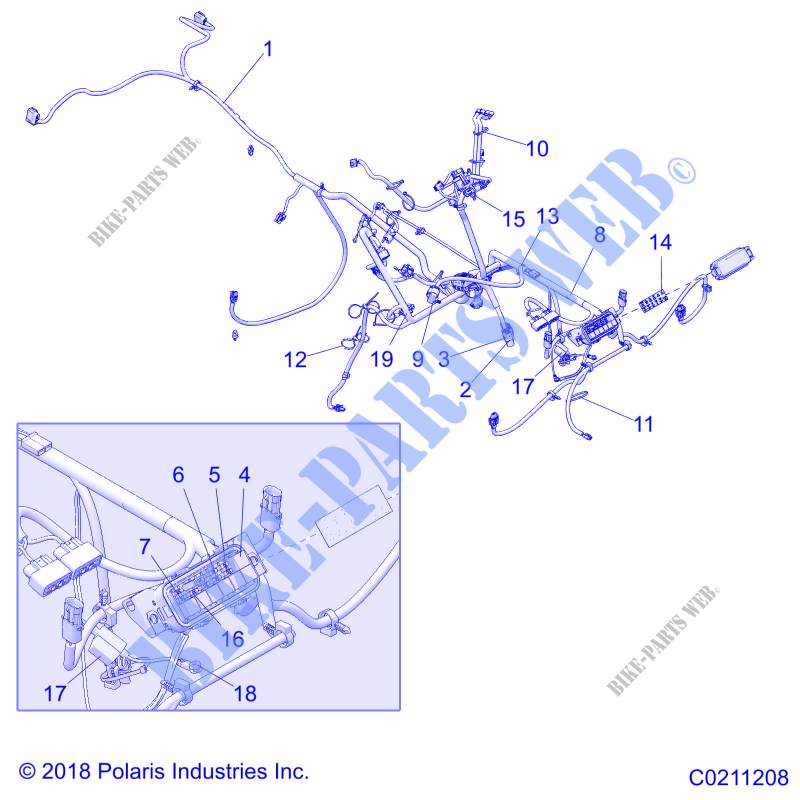 MAZO DE CABLES   A20SXN85A8 (C0211208) para Polaris SPORTSMAN 850 HIGH LIFTER 2020