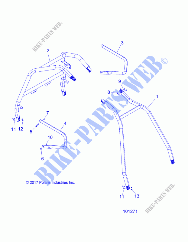 CHASSIS, CABINA AND SIDE BARS   A19DBA50A5 (101271) para Polaris ACE 500 SOHC 2019