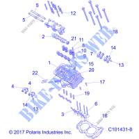 CILINDRO HEAD, CAM AND VALVES   A19SVS95FR  para Polaris SCRAMBLER XP 1000 2019