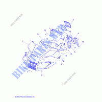 CAPUCHA, DASH AND GRILL   R20M4A57B1/B9/EBH (49RGRHOOD15570MC) para Polaris RANGER 570 CREW 2020