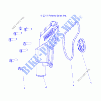 MOTOR, WATERPUMP IMPELLER AND COVER   R20M4A57B1/B9/EBH (49RGRWATERPUMP12RZR570) para Polaris RANGER 570 CREW 2020