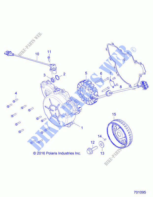 MOTOR, STATOR AND COVER   Z18VAS87CM (701095) para Polaris 	RZR 900 50 INCH EU/TRACTOR 2018