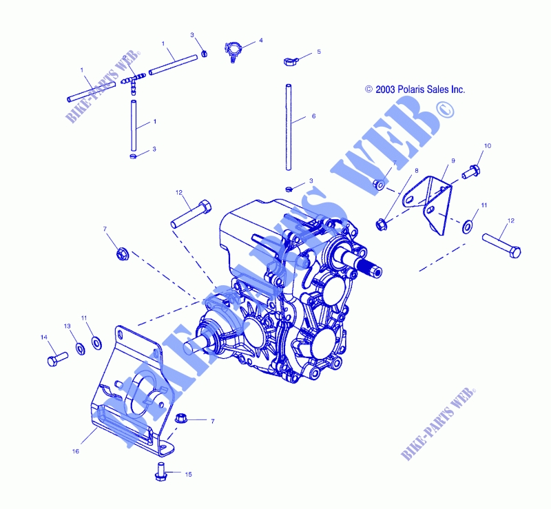 Montaje de la transmisión   A04CH68AC/AF/AH/AJ/AT/AV (4986128612C12) para Polaris SPORTSMAN 700 2004