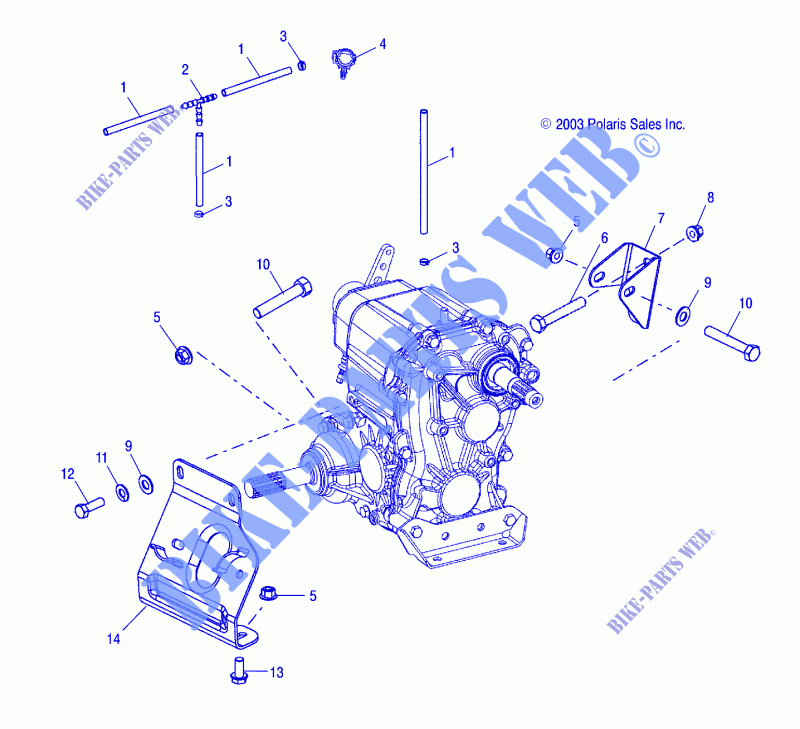 Montaje de la transmisión   A04CH68AP/AQ/AU/CU (4987468746C12) para Polaris SPORTSMAN 700 2004