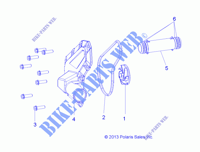 MOTOR, WATERPUMP IMPELLER and COVER   A15SJE57HI (49ATVWATERPUMP14SP570) para Polaris SPORTSMAN 570 TR PRM PS MD 2015