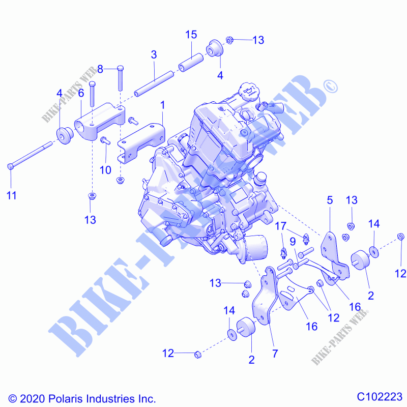 MOTOR, MOUNTING   A21SEJ57A1/A3/A5/B1/B3/B5 (C102223) para Polaris SPORTSMAN 570 UTILITY EPS 2021