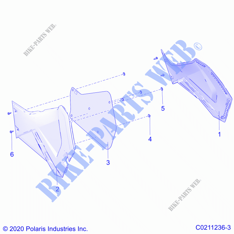 PANELES LATERALESS   A21SEG50A1/A5/CA1/CA5 (C0211236 3) para Polaris SPORTSMAN 450 HO UTILITY 2021