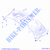 BODY, FRONT COVER   A21SEE50A1/A5/CA1/CA5 (C0211236 4) para Polaris SPORTSMAN 450 HO EPS 2021