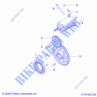 MOTOR, STARTER DRIVE   A21SHY57AL/BL/Z57AD/BD (C101422 29) para Polaris SPORTSMAN 570 SP TRAIL PACKAGE 2021
