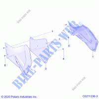 PANELES LATERALESS   A21SHY57AL/BL/Z57AD/BD (C0211236 3) para Polaris SPORTSMAN 570 SP TRAIL PACKAGE 2021
