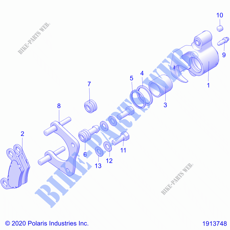 FRENOS, REAR CALIPER   A21SHY57AL/BL/Z57AD/BD (1913748) para Polaris SPORTSMAN 570 SP TRAIL PACKAGE 2021