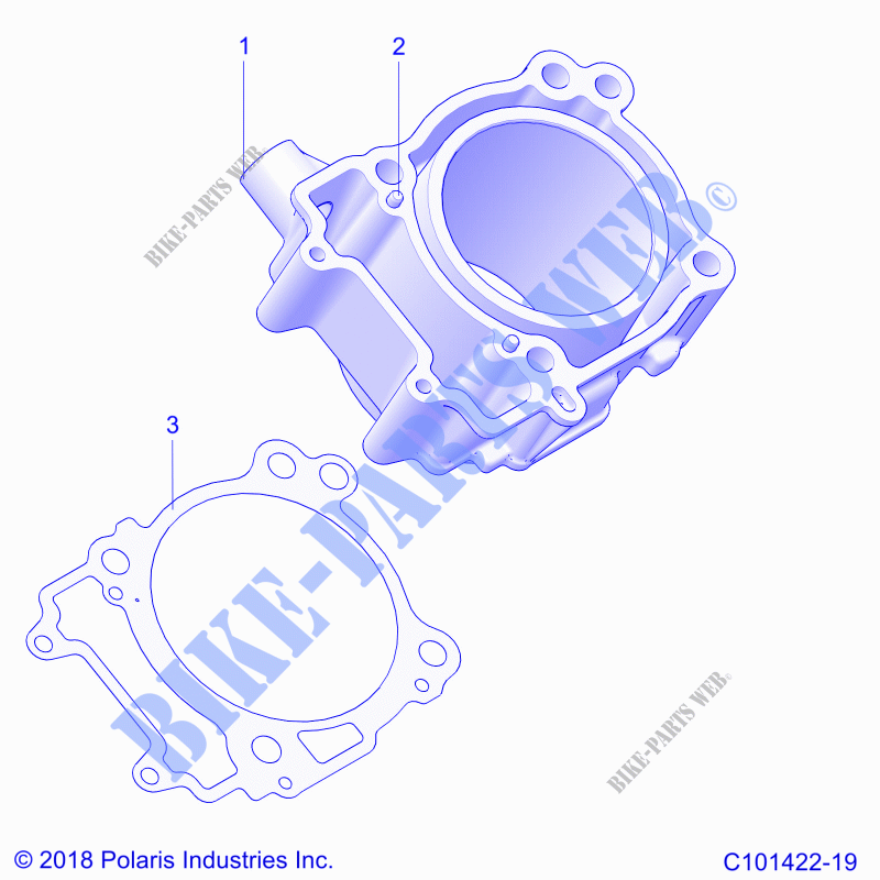 MOTOR, CYLINDER   A21SHY57AL/BL/Z57AD/BD (C101422 19) para Polaris SPORTSMAN 570 SP TRAIL PACKAGE 2021