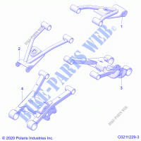 SUSPENSION TRASERA CONTROL ARMS   A21SEE57F1/F57C1/F1/S57C1/C2/C5/C9/CK/F1/F2/FK (C0211229 3) para Polaris SPORTSMAN 570 EPS EU / ZUG / TRACTOR 2021