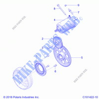 MOTOR, STARTER DRIVE   A21S6E57A1/3A1 (C101422 10) para Polaris SPORTSMAN 570 6X6 2021