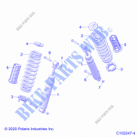 SUSPENSION, MIDDLE CHOQUES AND MOUNTING   A21S6E57A1/3A1 (C102247 4) para Polaris SPORTSMAN 570 6X6 2021