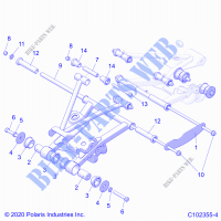 SUSPENSION TRASERA CONTROL ARM MOUNTING   A21S6E57A1/3A1 (C102355 4) para Polaris SPORTSMAN 570 6X6 2021