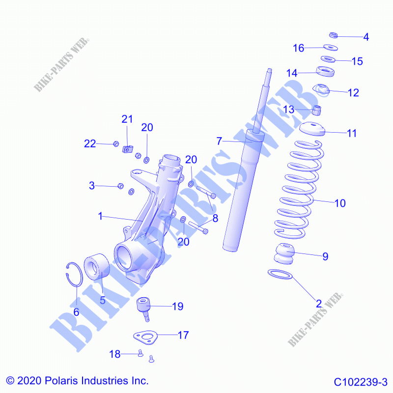 SUSPENSION, FRONT PUNTAL   A21S6E57A1/3A1 (C102239 3) para Polaris SPORTSMAN 570 6X6 2021