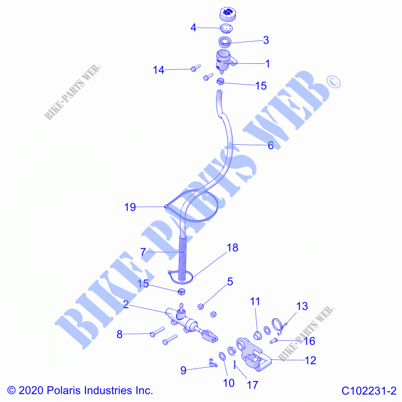 FRENOS, FRENO PEDAL AND MASTER CYLINDER   A21SWE57A1/3A1 (C102231 2) para Polaris SPORTSMAN 570 X2 2021