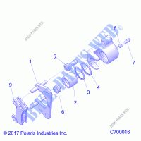 FRENOS, REAR CALIPER   R21RRM99AG (C700016) para Polaris RANGER XP 1000 HIGH LIFTER 2021