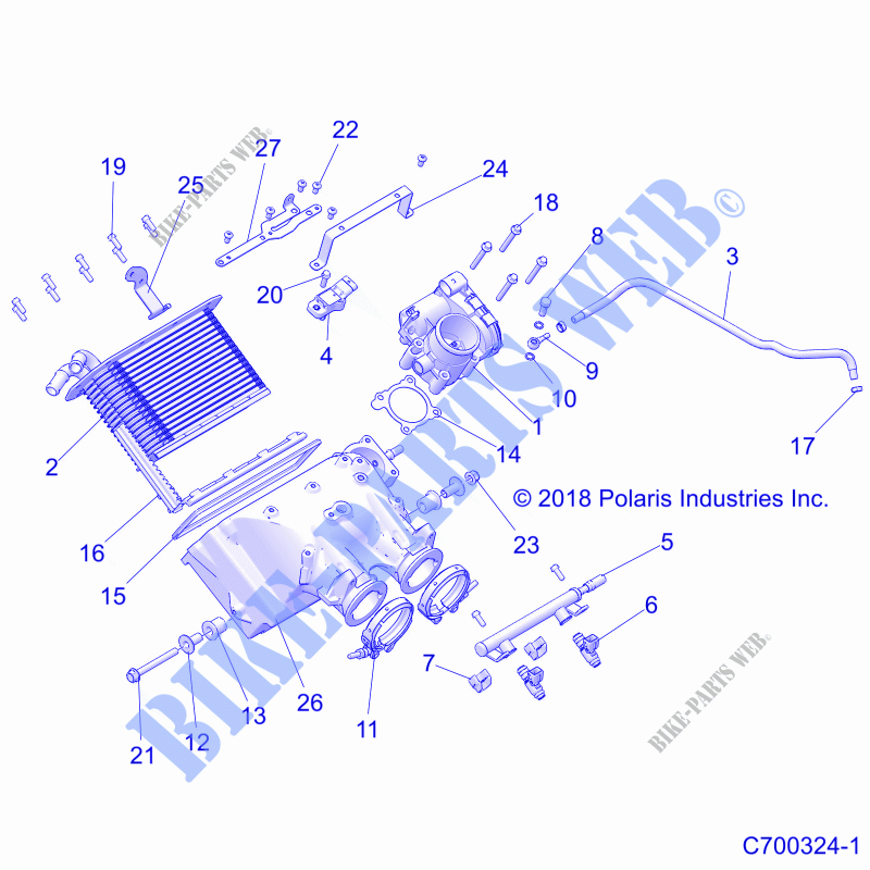 ENGINE, AIR ADMISIÓN MANIFOLD   Z21NAE92AG/BG/AX/BX (C700324 1) para Polaris RZR XP TURBO 2021