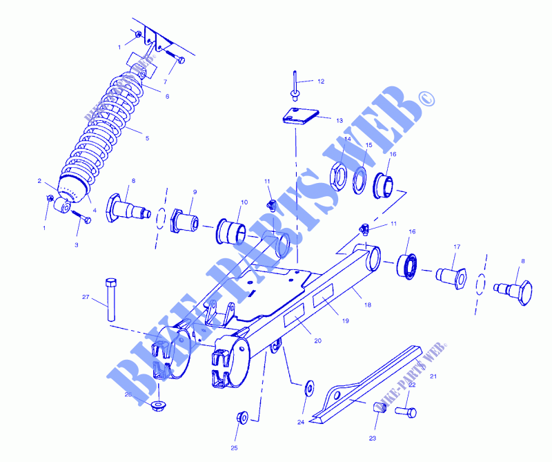 El balanceo del brazo y CHOQUE   A00CL50AA (4954815481C001) para Polaris SPORTSMAN 6X6 2000
