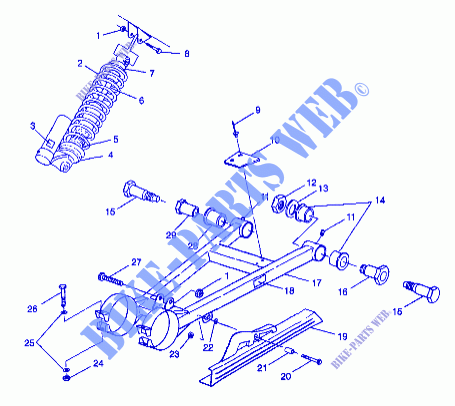 El balanceo del brazo y CHOQUE   W98BC50A (4944994499c009) para Polaris SCRAMBER 500 1998