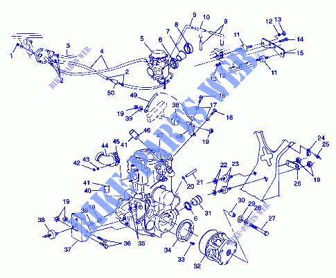 MONTAJE DEL MOTOR   W98CH50A(C)(D)(E)(F) (4950135013a013) para Polaris SPORTSMAN 500 1998