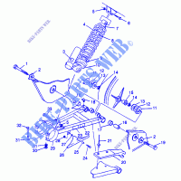 El balanceo del brazo y CHOQUE Scrambler 400L W97BC38C (4939893989B014) para Polaris SCRAMBER 400L 1997