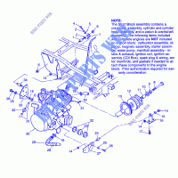 MONTAJE DEL MOTOR XPLORER 400L W97CC38C (4939753975A010) para Polaris XPLORER 400L 1997
