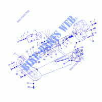 CAJA DE ENGRANAJES/FRENO and cubierta de la cadena MOUNTING Scrambler W957840 (4927252725C003) para Polaris SCRAMBLER 4X4 1995