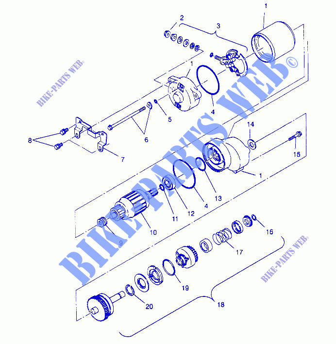 MOTOR DE ARRANQUE   W948527 (4926822682C008) para Polaris TRAIL BOSS 1994