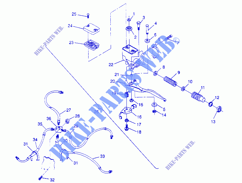 CONTROLES   CILINDRO MAESTRO/FRENO LINE Sportsman 4x4 W948040 (4926842684B011) para Polaris W948040 1994