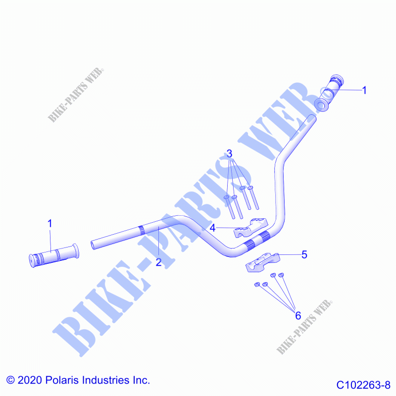 GOBIERNO, HANDLEBAR   A22SVA85A3 (C102263 8) para Polaris SCRAMBLER 850 2022