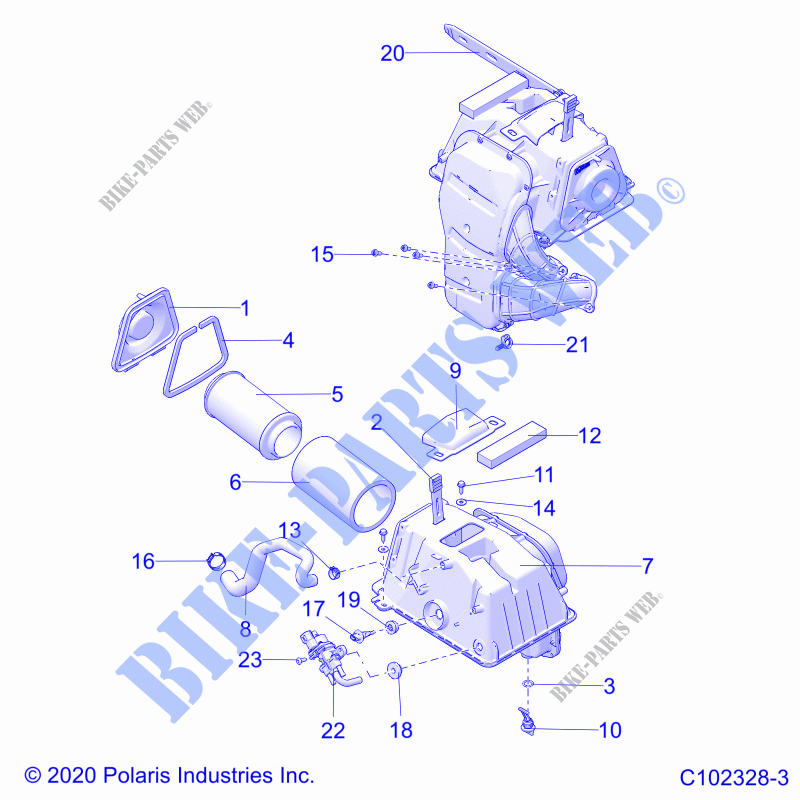 ENGINE, AIR ADMISIÓN   A21SVA85A3/CA3 (C102328 3) para Polaris SCRAMBLER 850 2021
