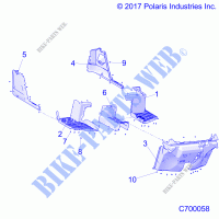 PISO AND ROCKER   R22RRED4FA/NA/SCA/SCM (C700058) para Polaris RANGER DIESEL 2022      