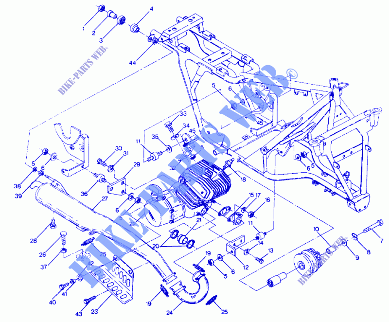 ENGINE AND SOPORTE ESCAPE (49147514750005) para Polaris TRAIL BOSS 4X4 1987