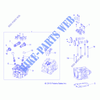 CILINDRO HEAD, CAMS AND VÁLVULAS   A15SHS57CS (49RGRCILINDROHD14570) para Polaris SPORTSMAN 570 SP EPS TRACTOR 2015