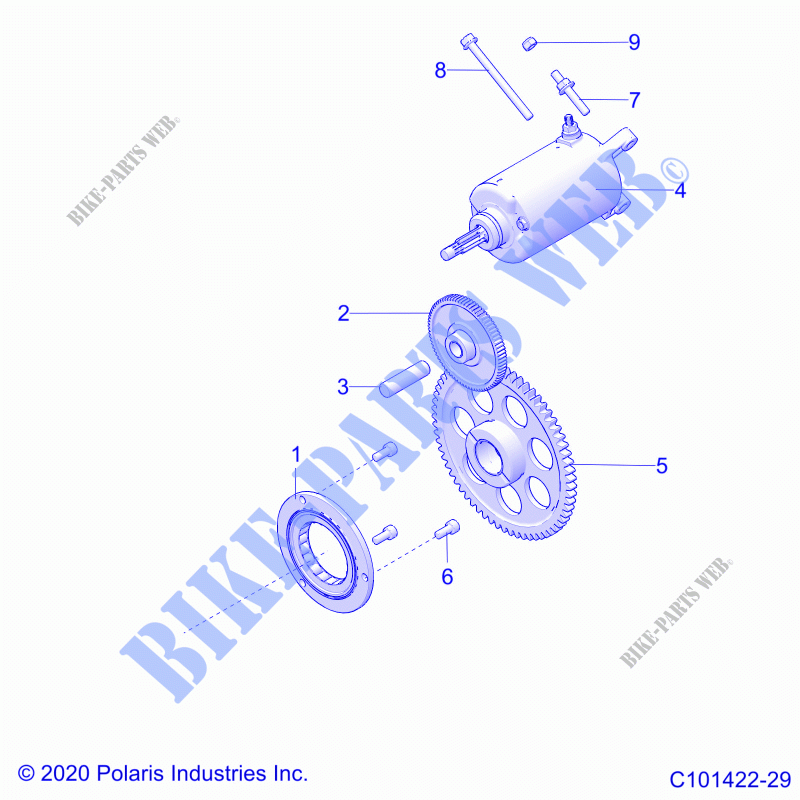 MOTOR, STARTER DRIVE   A23SEG50B1/B3 (C101422 29) para Polaris SPORTSMAN 450 2023