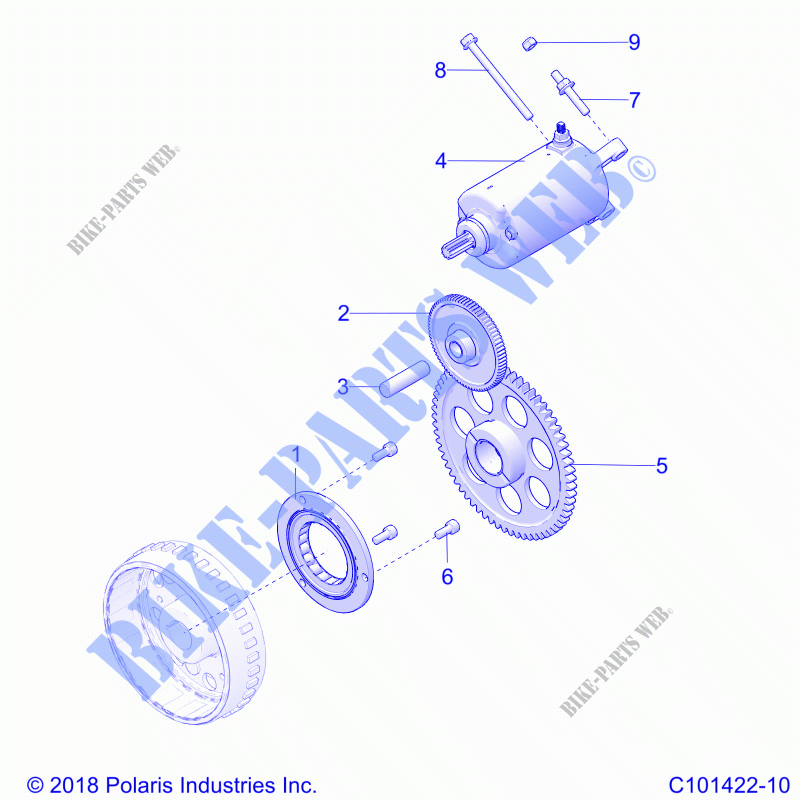 MOTOR, STARTER DRIVE   A23SHE57FS/S57FS/CS/CP (C101422 10) para Polaris SPORTSMAN 570 SP 2023
