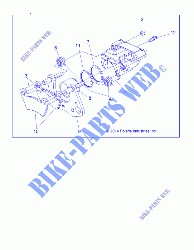 Barke PINZA, FRONT (BUILT 10/5/15 AND BEFORE)   L15U2NAGFA/MA (49LEVCALIPER15EM) para Polaris M1400 GAS 2015