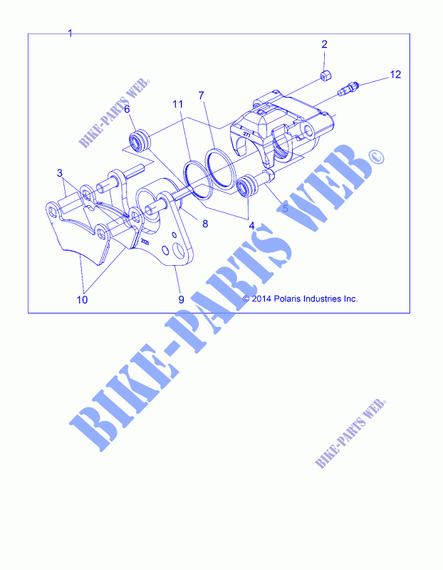 Barke PINZA, FRONT (BUILT 10/6/15 AND AFTER)   L15U2NAGFA/MA  para Polaris M1400 GAS 2015