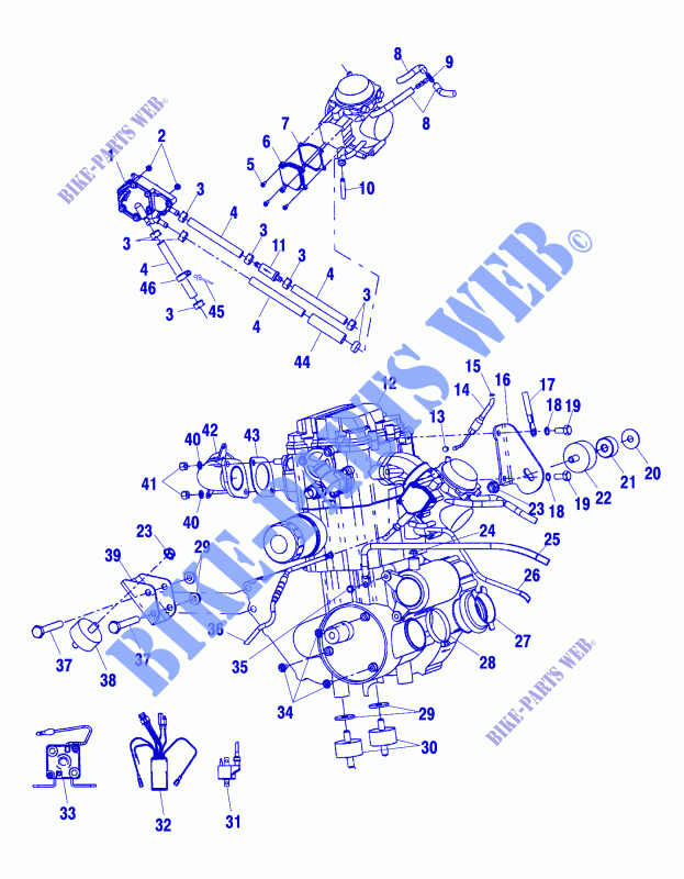 MONTAJE DEL MOTOR   C02CD50AC (4972407240A13) para Polaris ATV PRO 500 4X4 PPS 2002