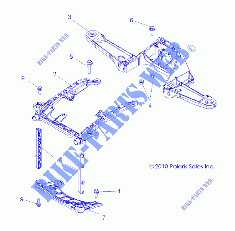 SOPORTE frontal del bastidor   A15SYE95AX/L95AP (49ATVRACKMTG11SPTRG550) para Polaris SPORTSMAN 1000 TOURING 2015