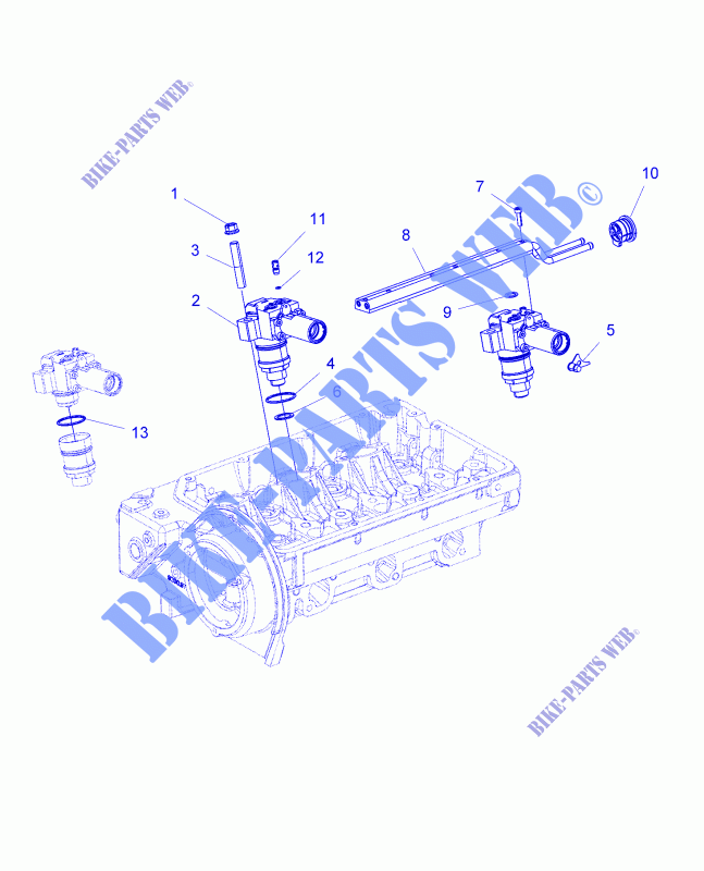 BOMBA DE INYECCIÓN DE COMBUSTIBLE, DELIVERY PIPE   R151DPD1AA/2D (49BRUTUSGASOLINAPUMP15DSL) para Polaris RANGER HST 2015